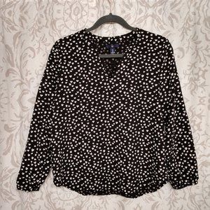 L Leopard/Heart Patter Blouse // Gap